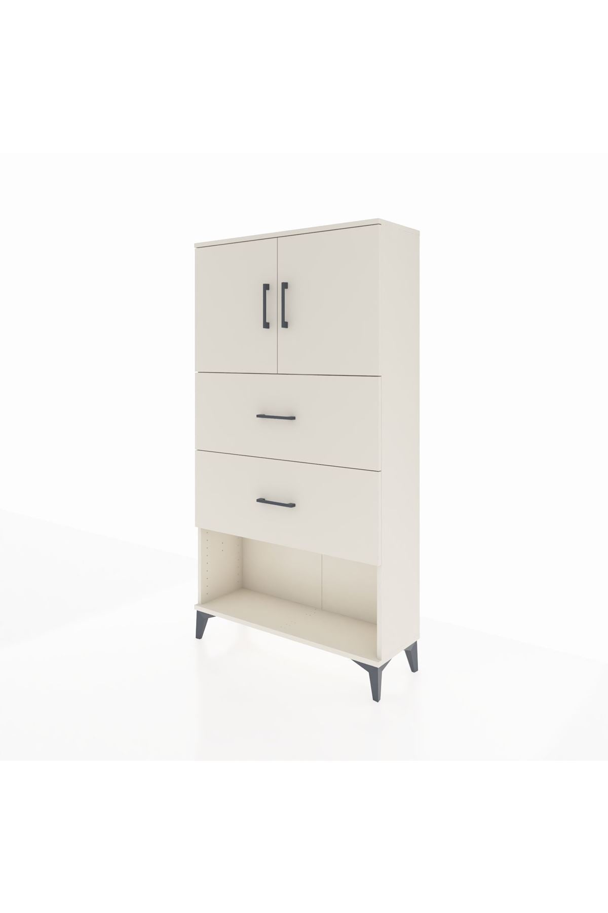 Arges Dolap 2 Raflı 2 Çekmeceli 2 Kapaklı 88x30x163 - S21M035V3A