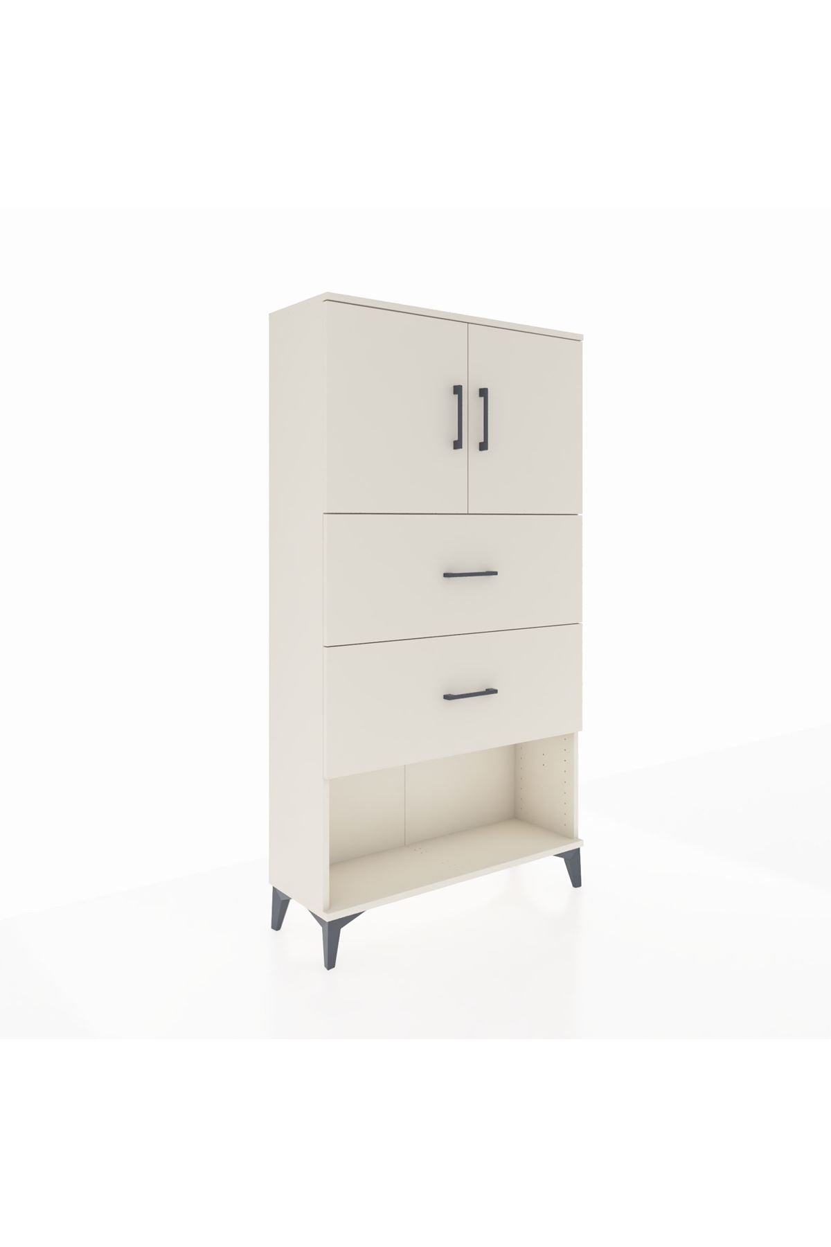 Arges Dolap 2 Raflı 2 Çekmeceli 2 Kapaklı 88x30x163 - S21M035V3A