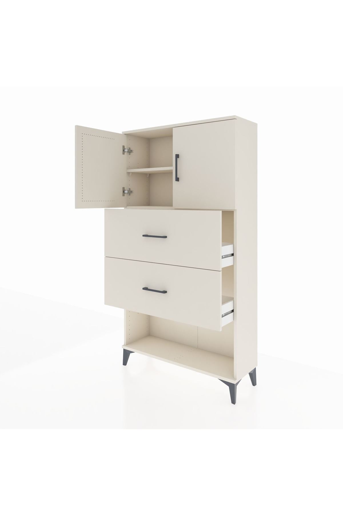 Arges Dolap 2 Raflı 2 Çekmeceli 2 Kapaklı 88x30x163 - S21M035V3A