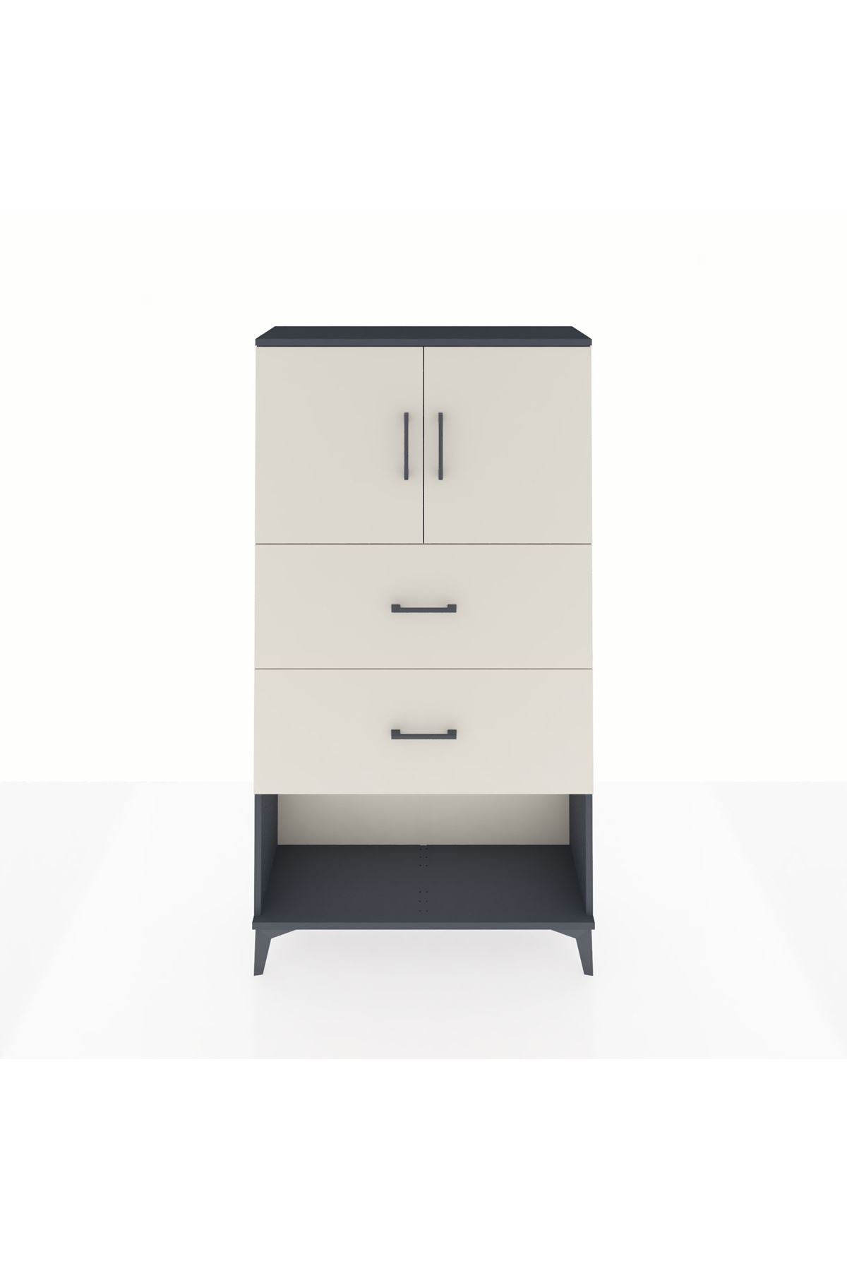 Arges Dolap 2 Raflı 2 Çekmeceli 2 Kapaklı 88x30x163 - S21M035V4A