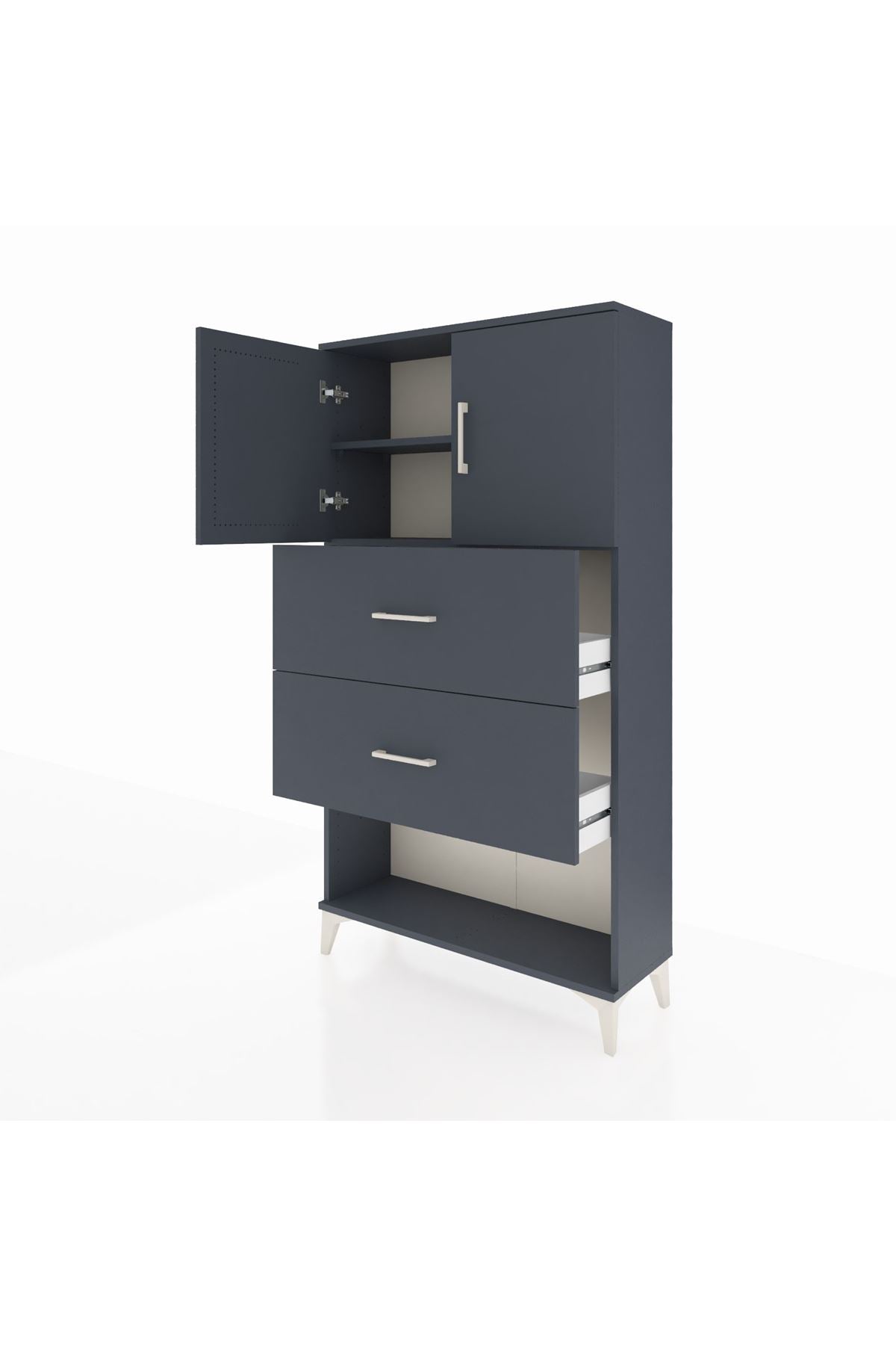 Arges Dolap 2 Raflı 2 Çekmeceli 2 Kapaklı 88x30x163 - S21M035V4A