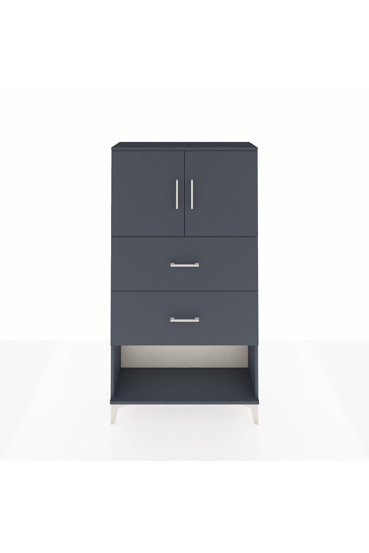 Arges Dolap 2 Raflı 2 Çekmeceli 2 Kapaklı 88x30x163 - S21M035V5A