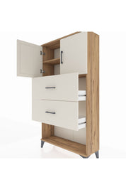 Arges Dolap 2 Raflı 2 Çekmeceli 2 Kapaklı 88x30x163 - S21M035V5A