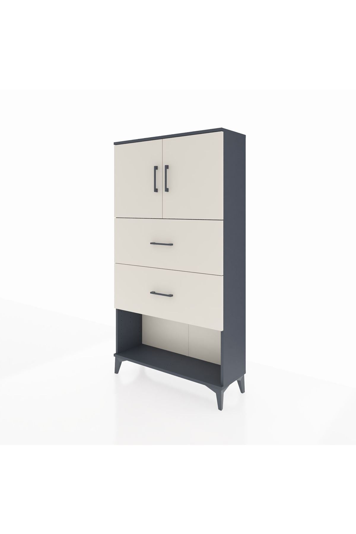 Arges Dolap 2 Raflı 2 Çekmeceli 2 Kapaklı 88x30x163 - S21M035V6A