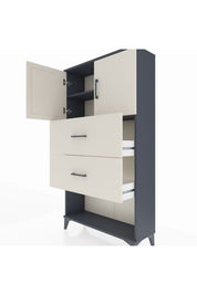 Arges Dolap 2 Raflı 2 Çekmeceli 2 Kapaklı 88x30x163 - S21M035V6A