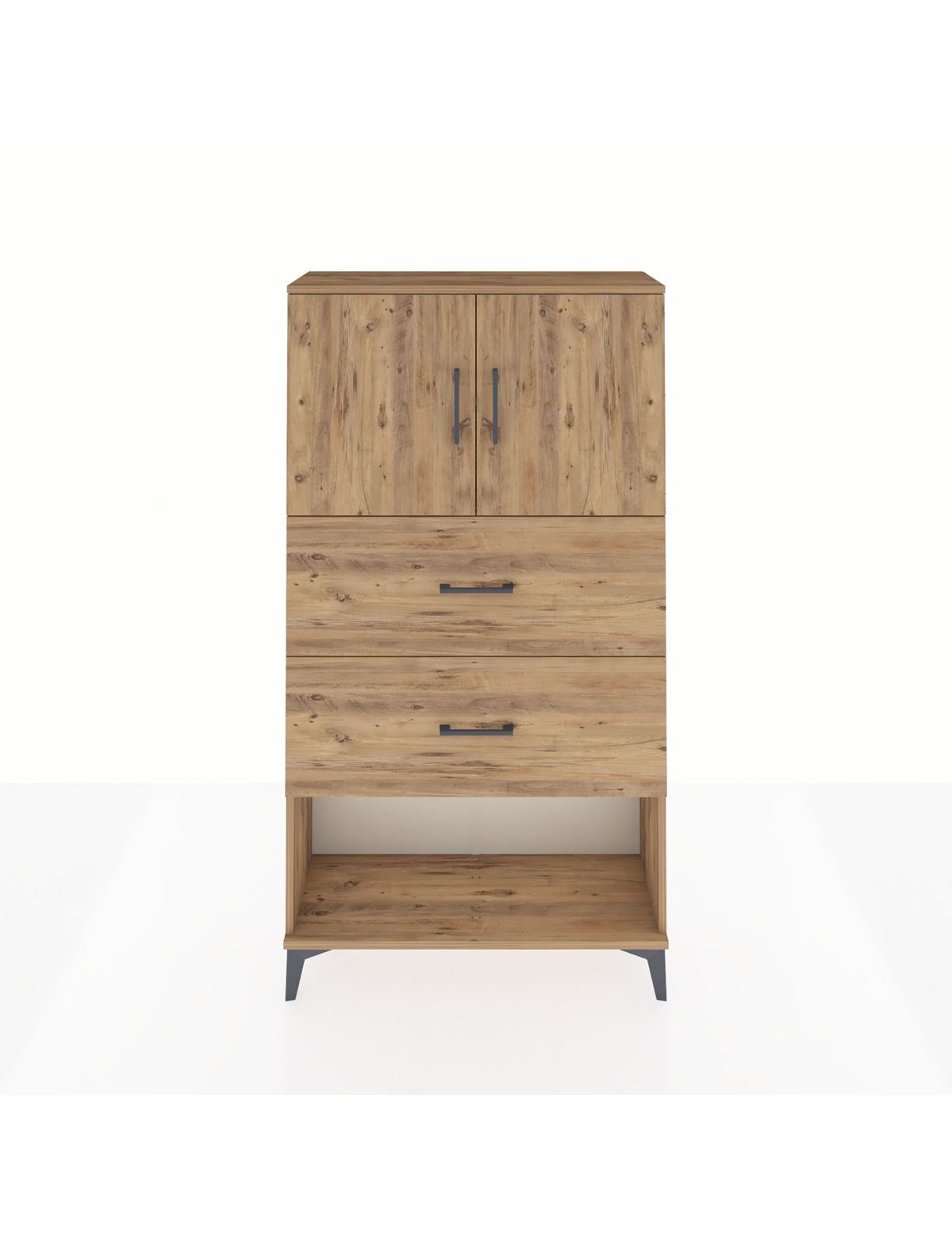 Arges Dolap 2 Raflı 2 Çekmeceli 2 Kapaklı 88x30x163 - S21M035V8A