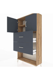 Arges Dolap 2 Raflı 2 Çekmeceli 2 Kapaklı 88x30x163 - S21M035V7A