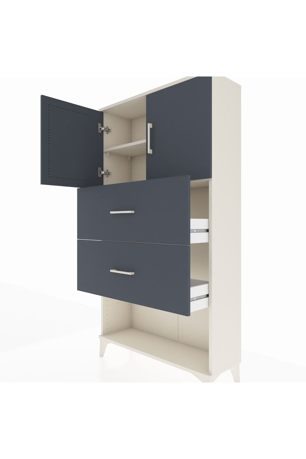 Arges Dolap 2 Raflı 2 Çekmeceli 2 Kapaklı 88x30x163 - S21M035V9A