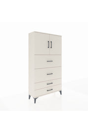 Arges Dolap 2 Raflı 4 Çekmeceli 2 Kapaklı 88x30x163 - S21M037V1A