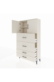 Arges Dolap 2 Raflı 4 Çekmeceli 2 Kapaklı 88x30x163 - S21M037V1A
