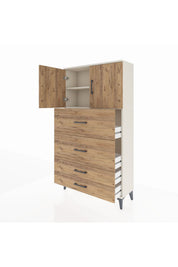 Arges Dolap 2 Raflı 4 Çekmeceli 2 Kapaklı 88x30x163 - S21M037V3A
