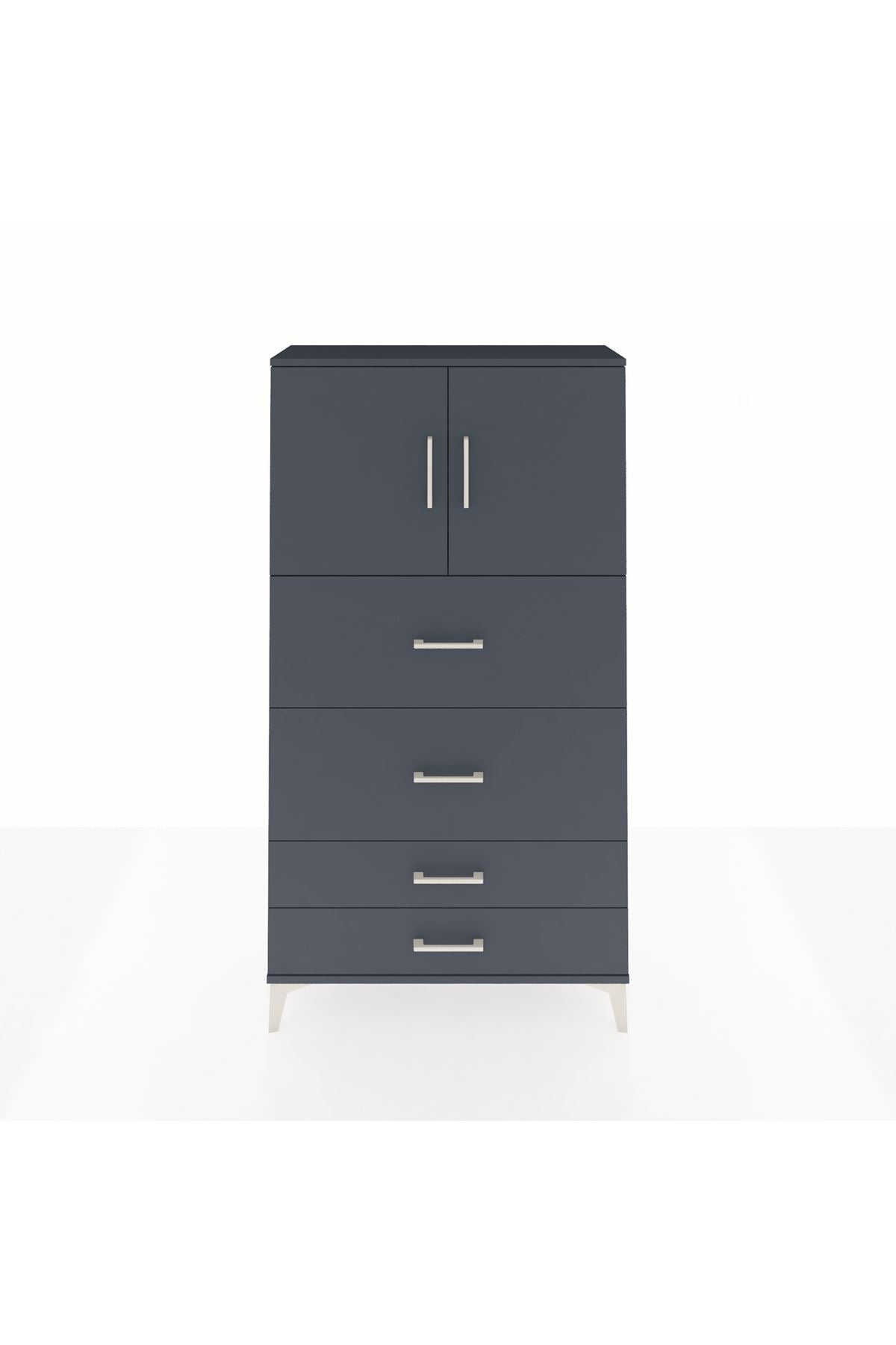Arges Dolap 2 Raflı 4 Çekmeceli 2 Kapaklı 88x30x163 - S21M037V5A