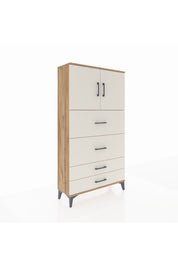 Arges Dolap 2 Raflı 4 Çekmeceli 2 Kapaklı 88x30x163 - S21M037V7A