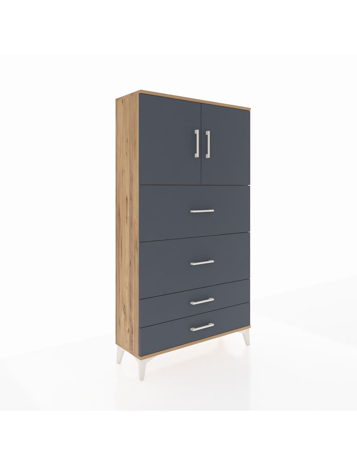 Arges Dolap 2 Raflı 4 Çekmeceli 2 Kapaklı 88x30x163 - S21M037V8A