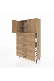 Arges Dolap 2 Raflı 4 Çekmeceli 2 Kapaklı 88x30x163 - S21M037V9A