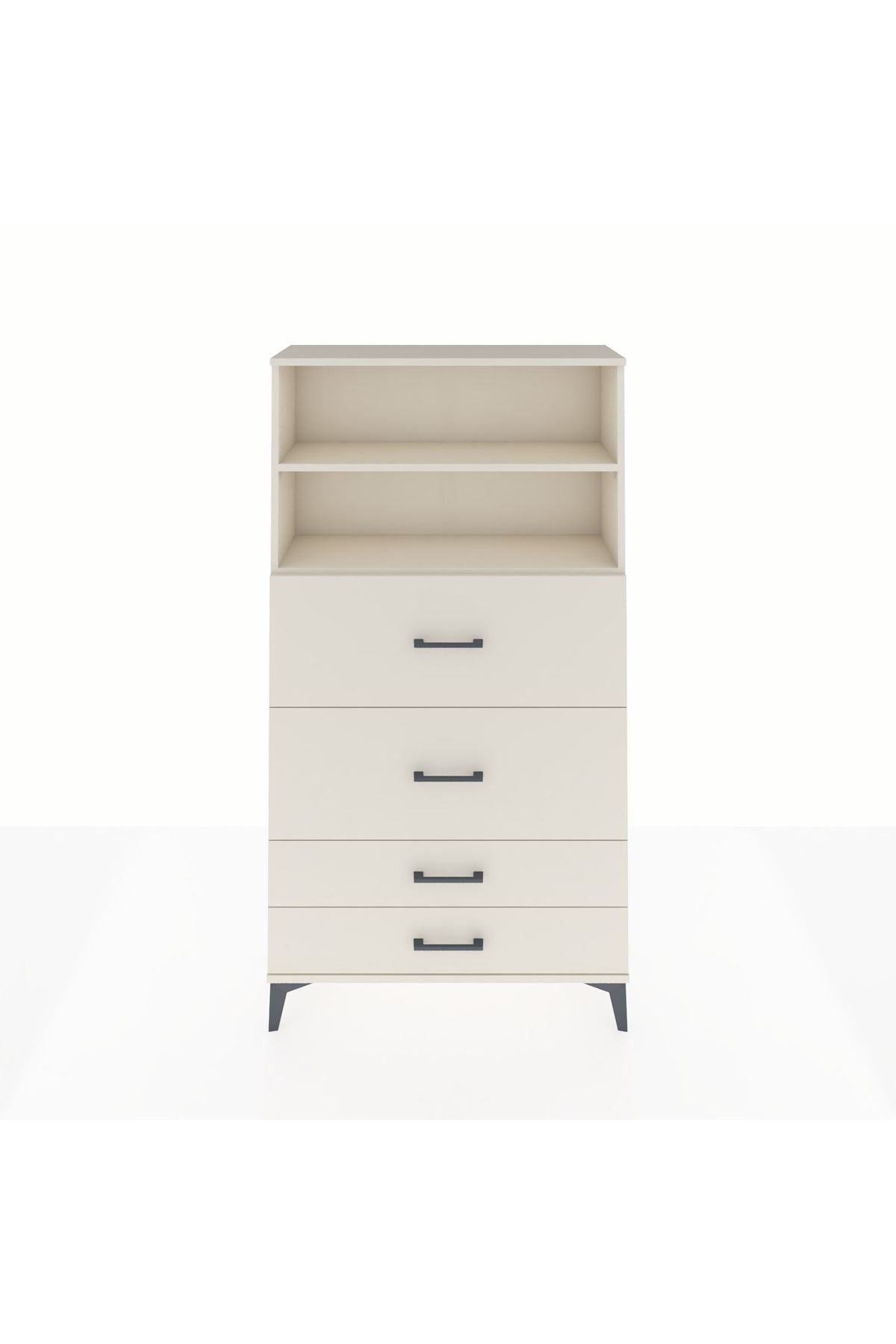 Arges Dolap 2 Raflı 4 Çekmeceli 88x30x163 - S21M038V1A
