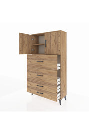 Arges Dolap 2 Raflı 4 Çekmeceli 2 Kapaklı 88x30x163 - S21M037V9A