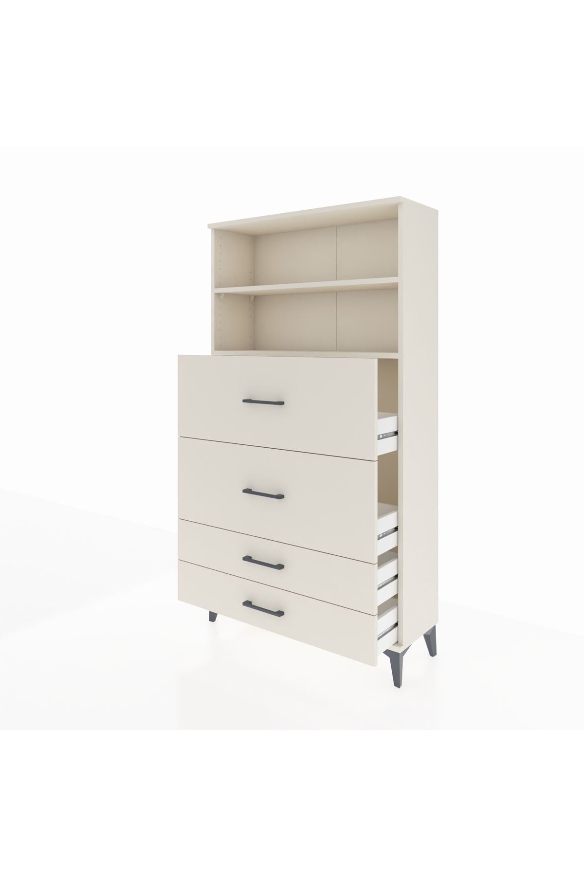 Arges Dolap 2 Raflı 4 Çekmeceli 88x30x163 - S21M038V1A