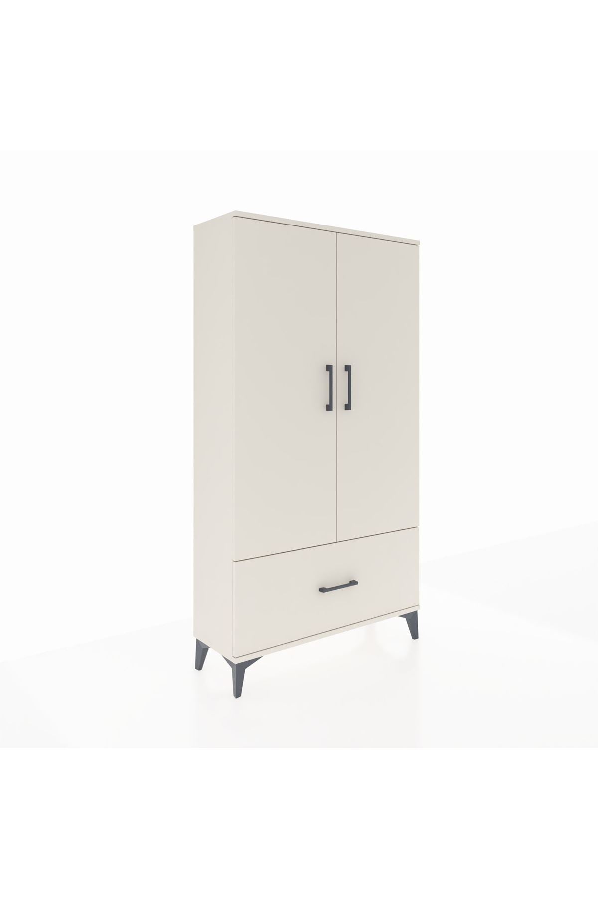 Arges Dolap 3 Raflı Tek Çekmeceli 2 Kapaklı 88x30x163 - S21M001V1A