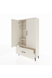 Arges Dolap 3 Raflı Tek Çekmeceli 2 Kapaklı 88x30x163 - S21M001V1A