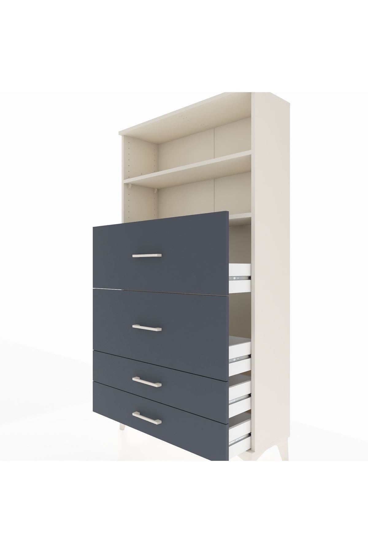Arges Dolap 2 Raflı 4 Çekmeceli 88x30x163 - S21M038V2A