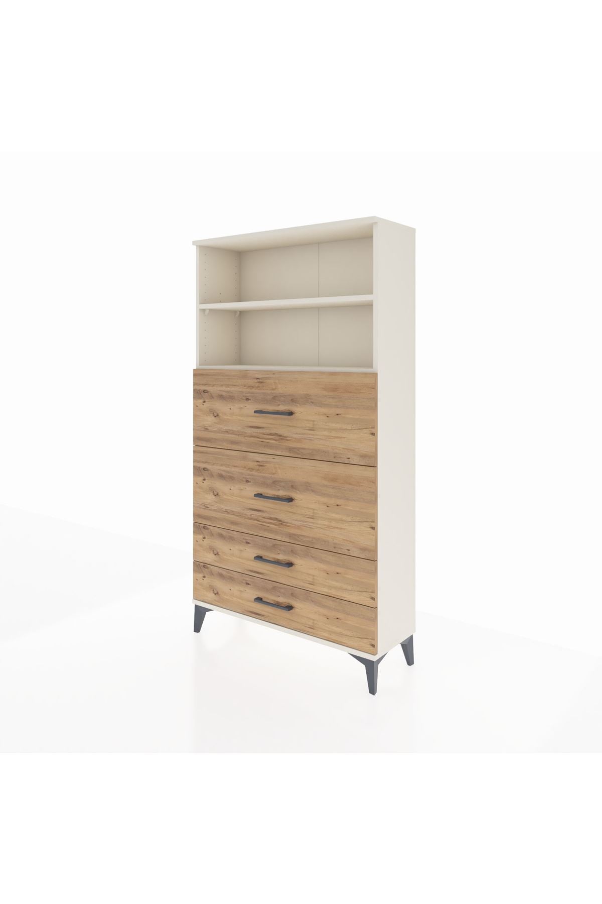 Arges Dolap 2 Raflı 4 Çekmeceli 88x30x163 - S21M038V3A