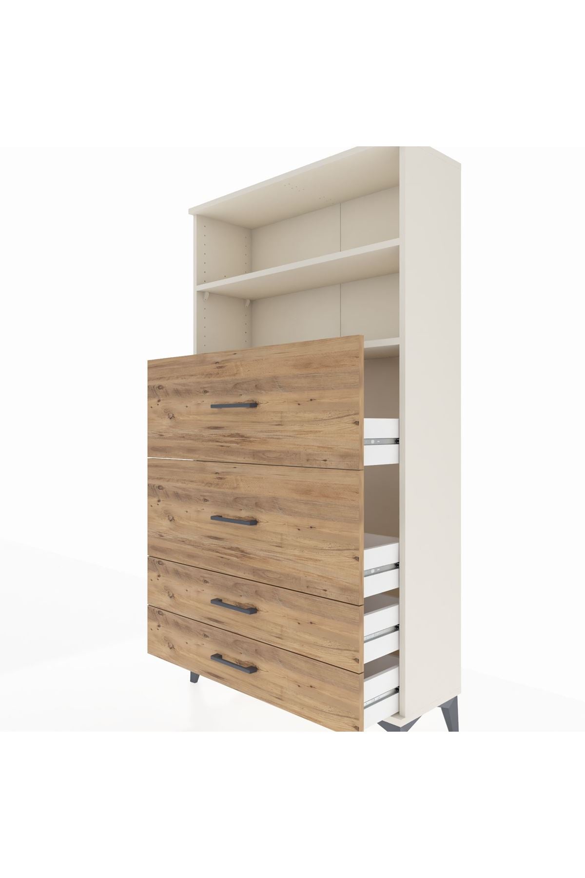 Arges Dolap 2 Raflı 4 Çekmeceli 88x30x163 - S21M038V3A