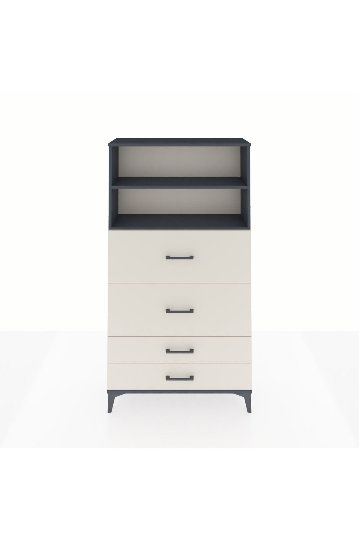 Arges Dolap 2 Raflı 4 Çekmeceli 88x30x163 - S21M038V4A