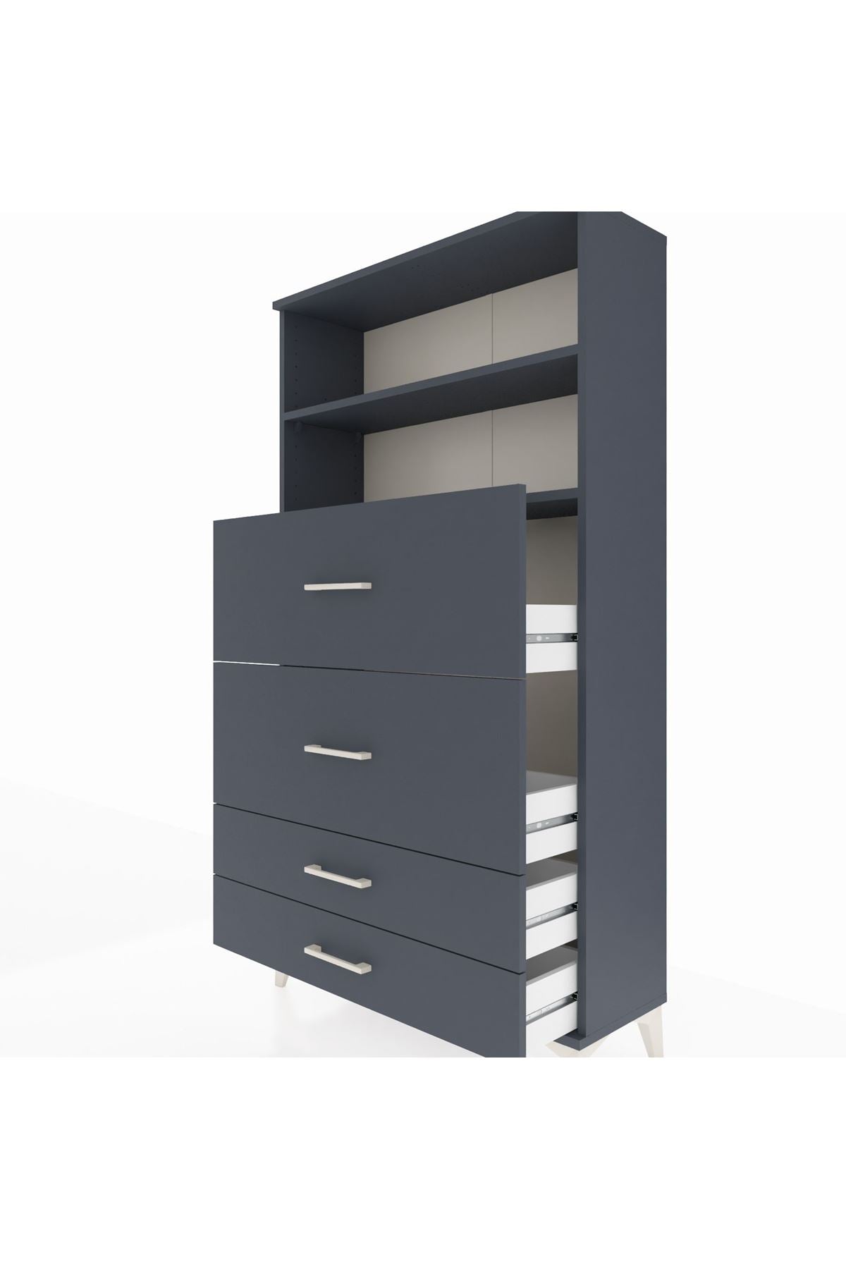 Arges Dolap 2 Raflı 4 Çekmeceli 88x30x163 - S21M038V5A