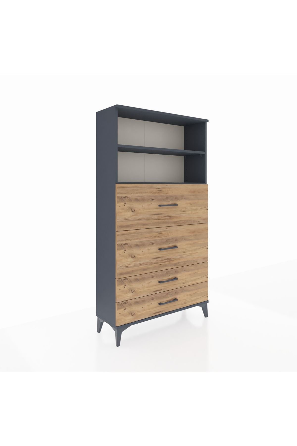 Arges Dolap 2 Raflı 4 Çekmeceli 88x30x163 - S21M038V6A