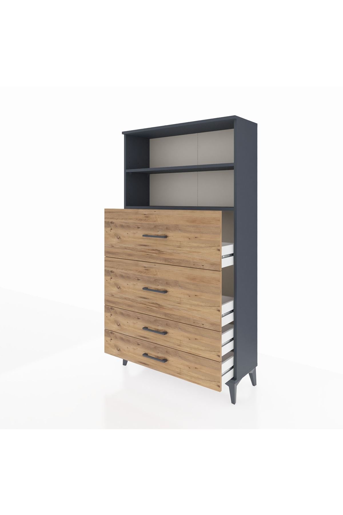 Arges Dolap 2 Raflı 4 Çekmeceli 88x30x163 - S21M038V6A