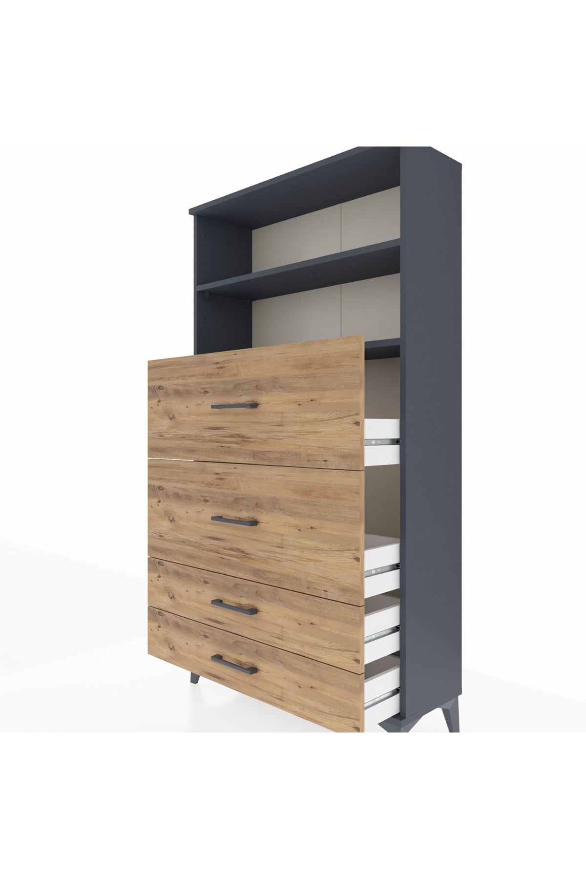 Arges Dolap 2 Raflı 4 Çekmeceli 88x30x163 - S21M038V6A