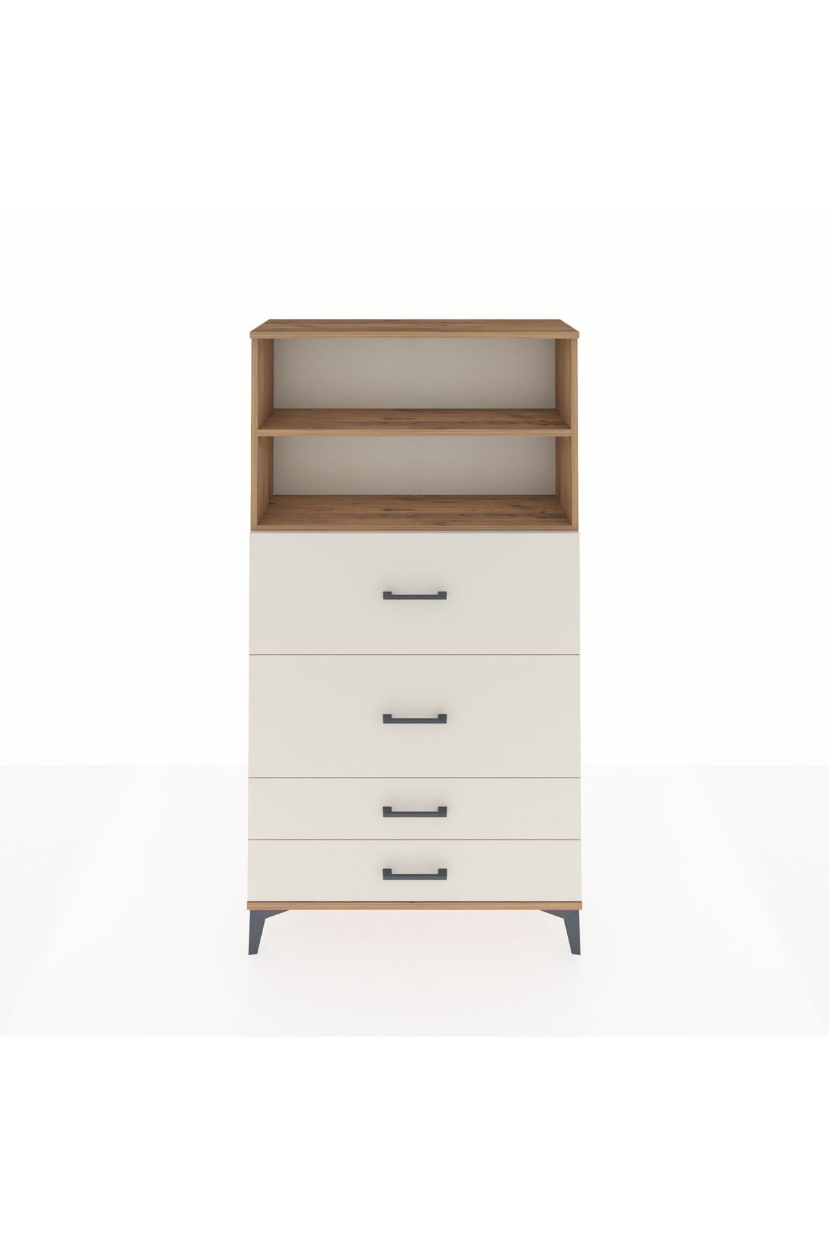 Arges Dolap 2 Raflı 4 Çekmeceli 88x30x163 - S21M038V7A
