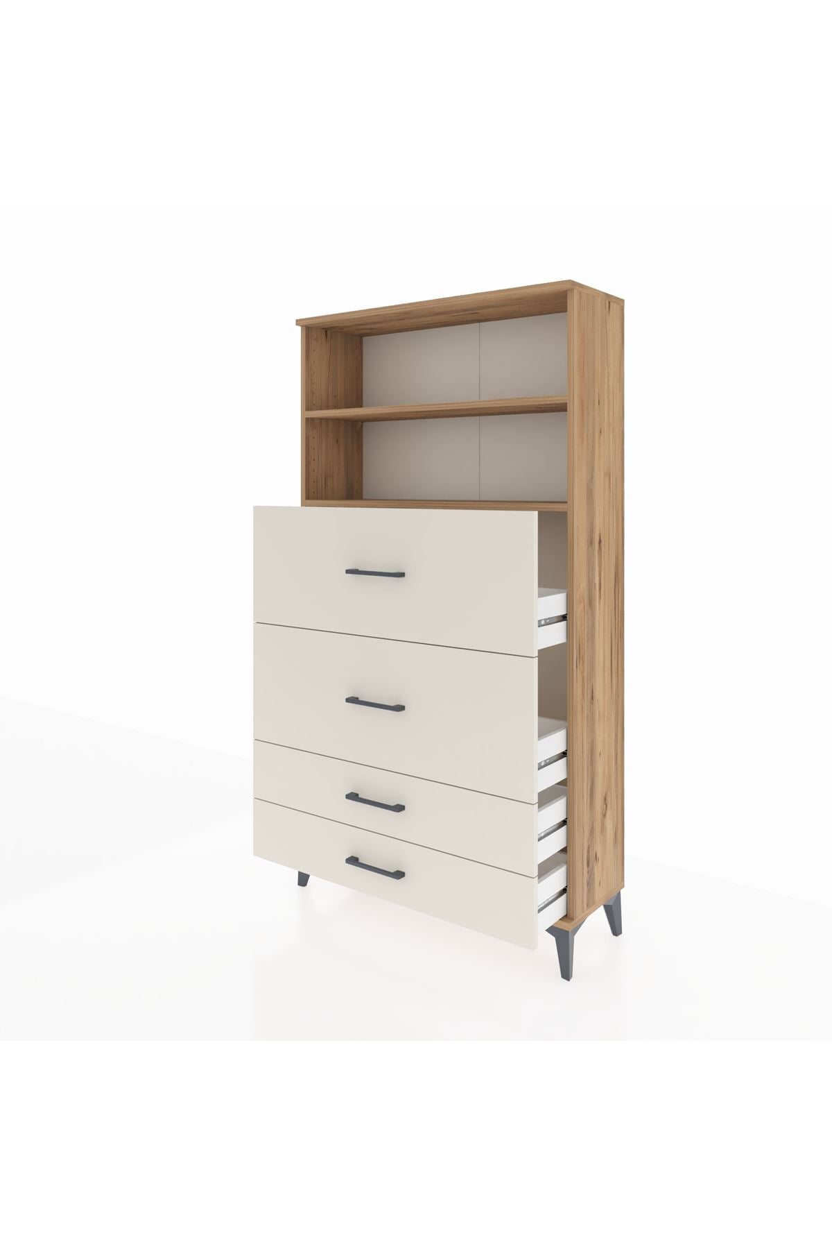 Arges Dolap 2 Raflı 4 Çekmeceli 88x30x163 - S21M038V7A