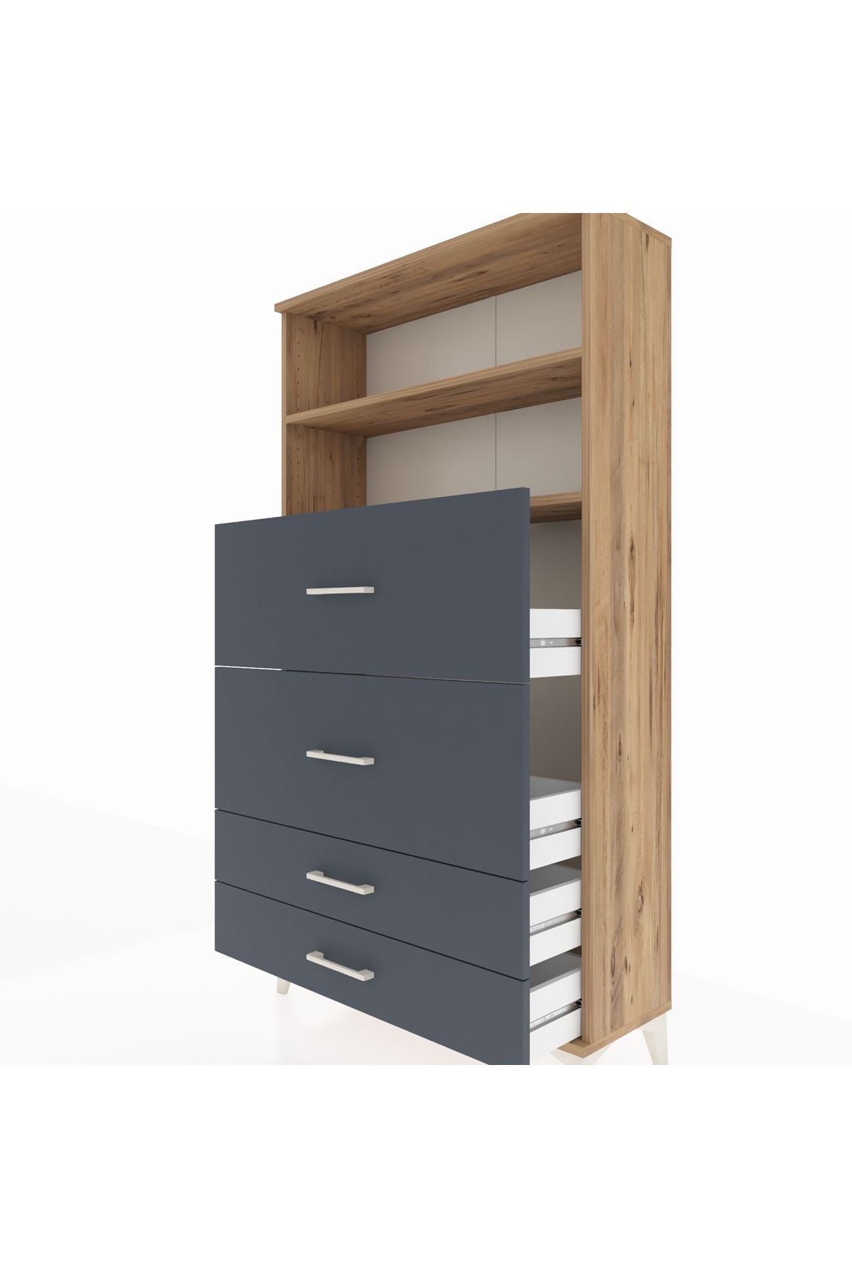 Arges Dolap 2 Raflı 4 Çekmeceli 88x30x163 - S21M038V8A