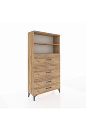 Arges Dolap 2 Raflı 4 Çekmeceli 88x30x163 - S21M038V9A