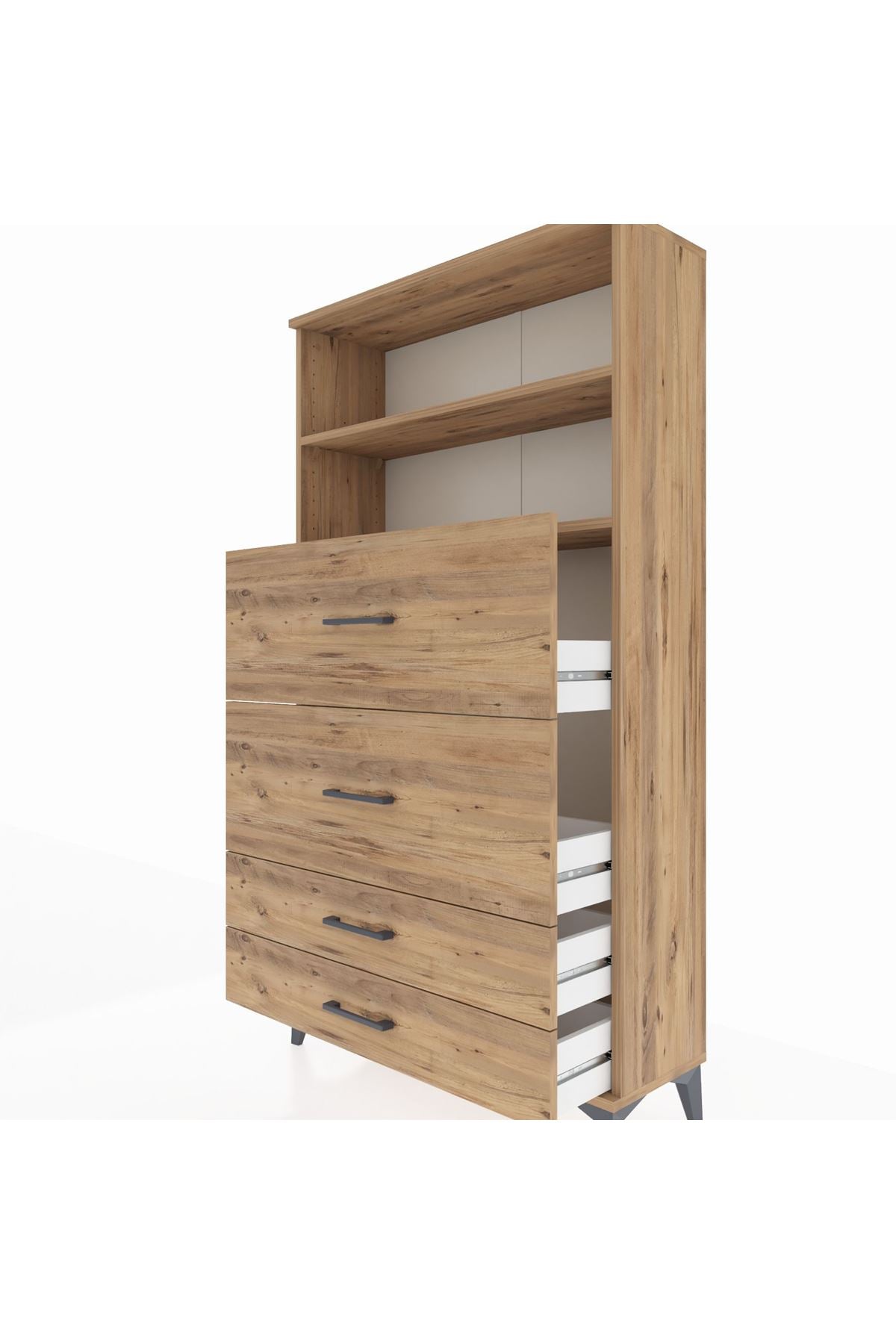 Arges Dolap 2 Raflı 4 Çekmeceli 88x30x163 - S21M038V9A