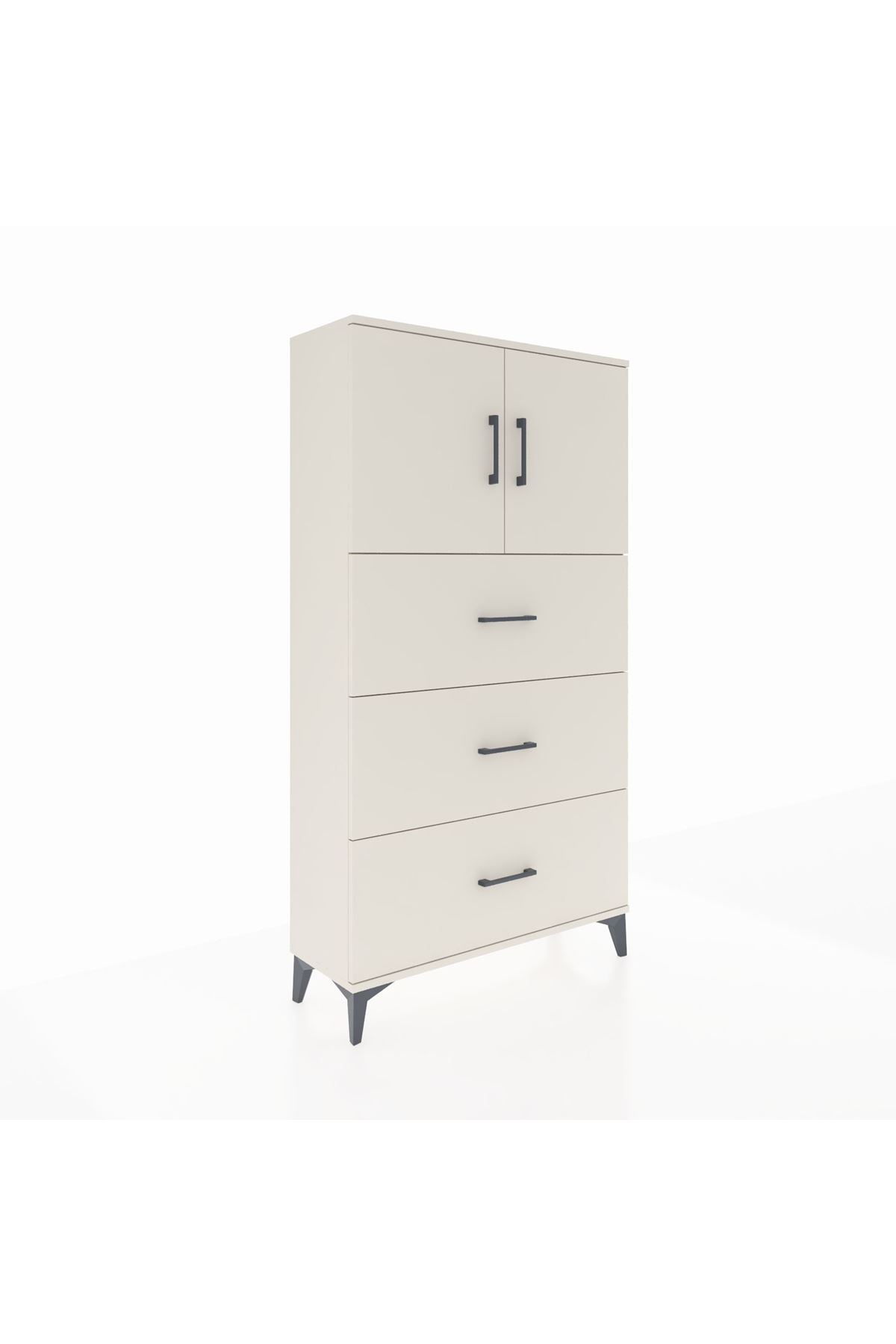Arges Dolap 2 Raflı 3 Çekmeceli 2 Kapaklı 88x30x163 - S21M039V1A