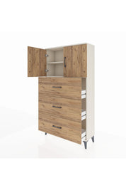 Arges Dolap 2 Raflı 3 Çekmeceli 2 Kapaklı 88x30x163 - S21M039V3A