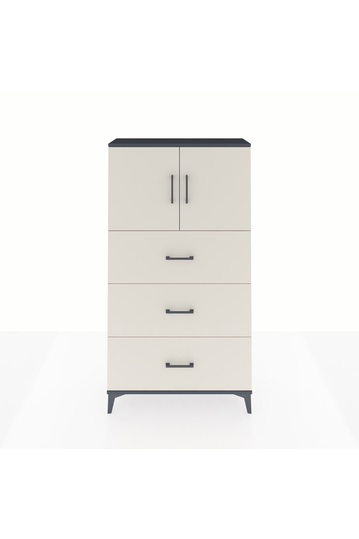 Arges Dolap 2 Raflı 3 Çekmeceli 2 Kapaklı 88x30x163 - S21M039V4A