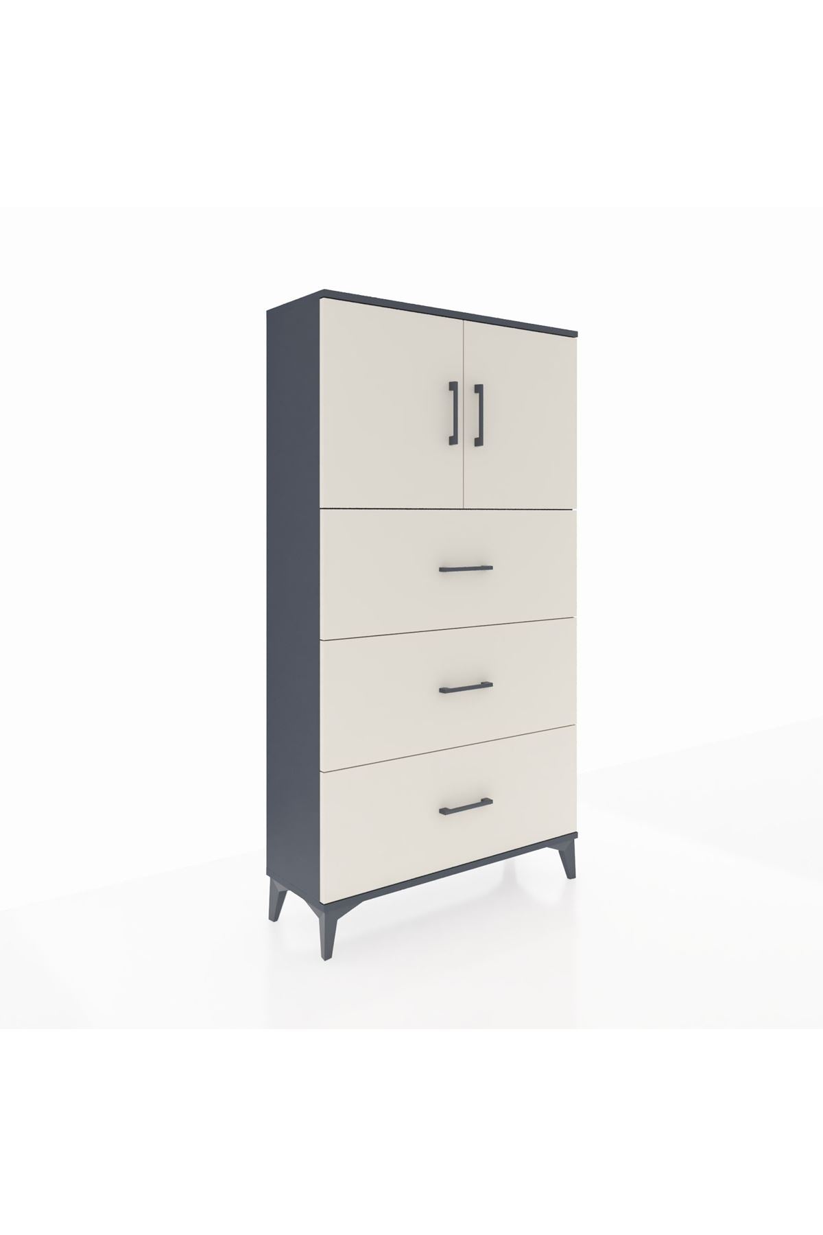 Arges Dolap 2 Raflı 3 Çekmeceli 2 Kapaklı 88x30x163 - S21M039V4A