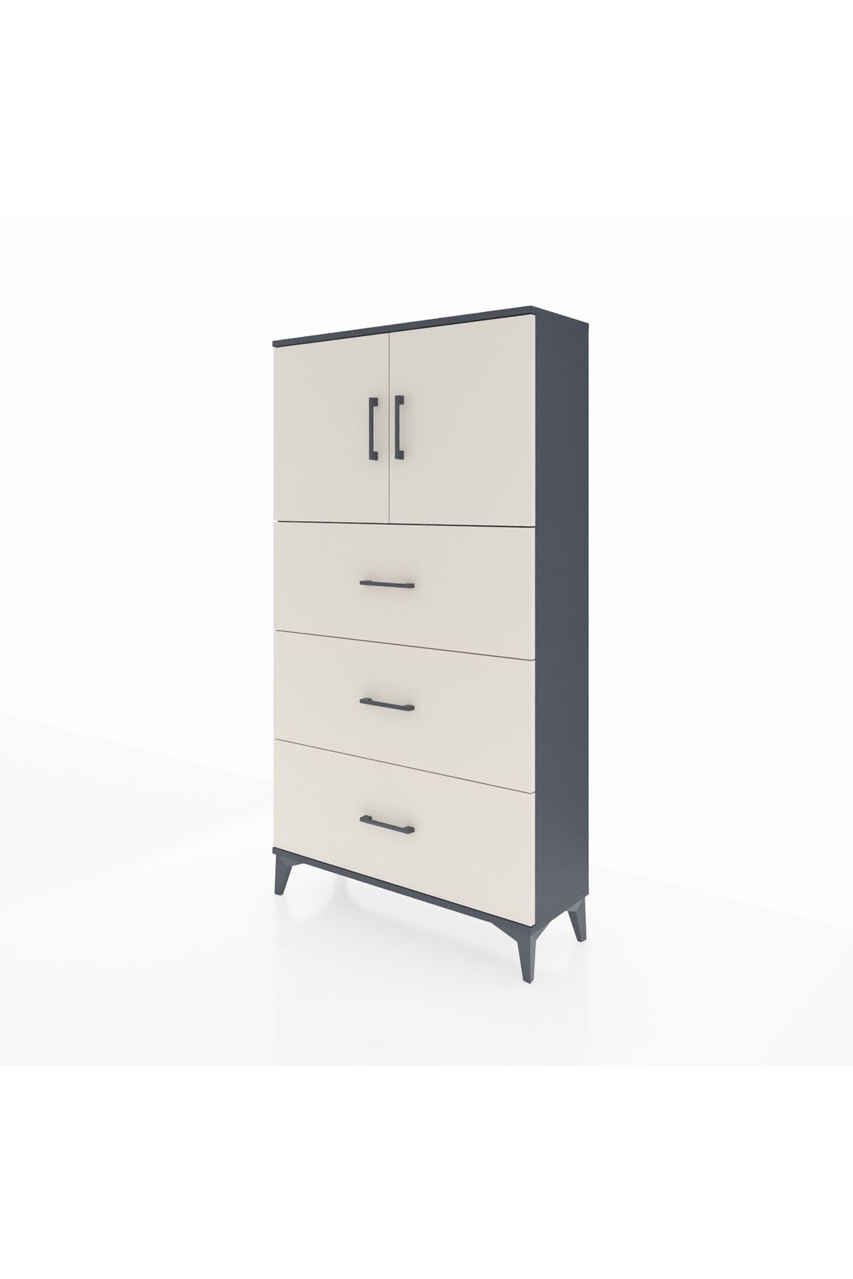 Arges Dolap 2 Raflı 3 Çekmeceli 2 Kapaklı 88x30x163 - S21M039V4A
