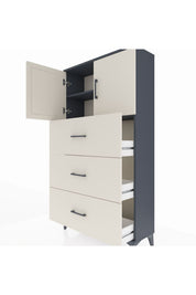 Arges Dolap 2 Raflı 3 Çekmeceli 2 Kapaklı 88x30x163 - S21M039V4A
