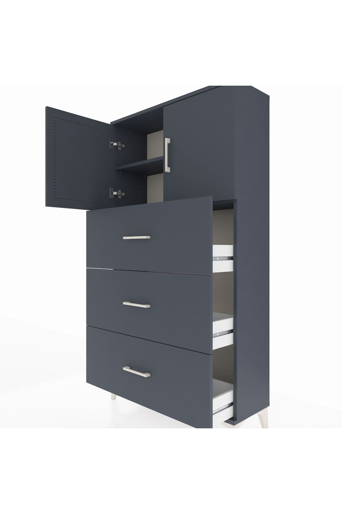 Arges Dolap 2 Raflı 3 Çekmeceli 2 Kapaklı 88x30x163 - S21M039V5A