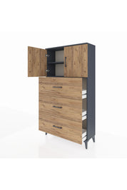 Arges Dolap 2 Raflı 3 Çekmeceli 2 Kapaklı 88x30x163 - S21M039V6A