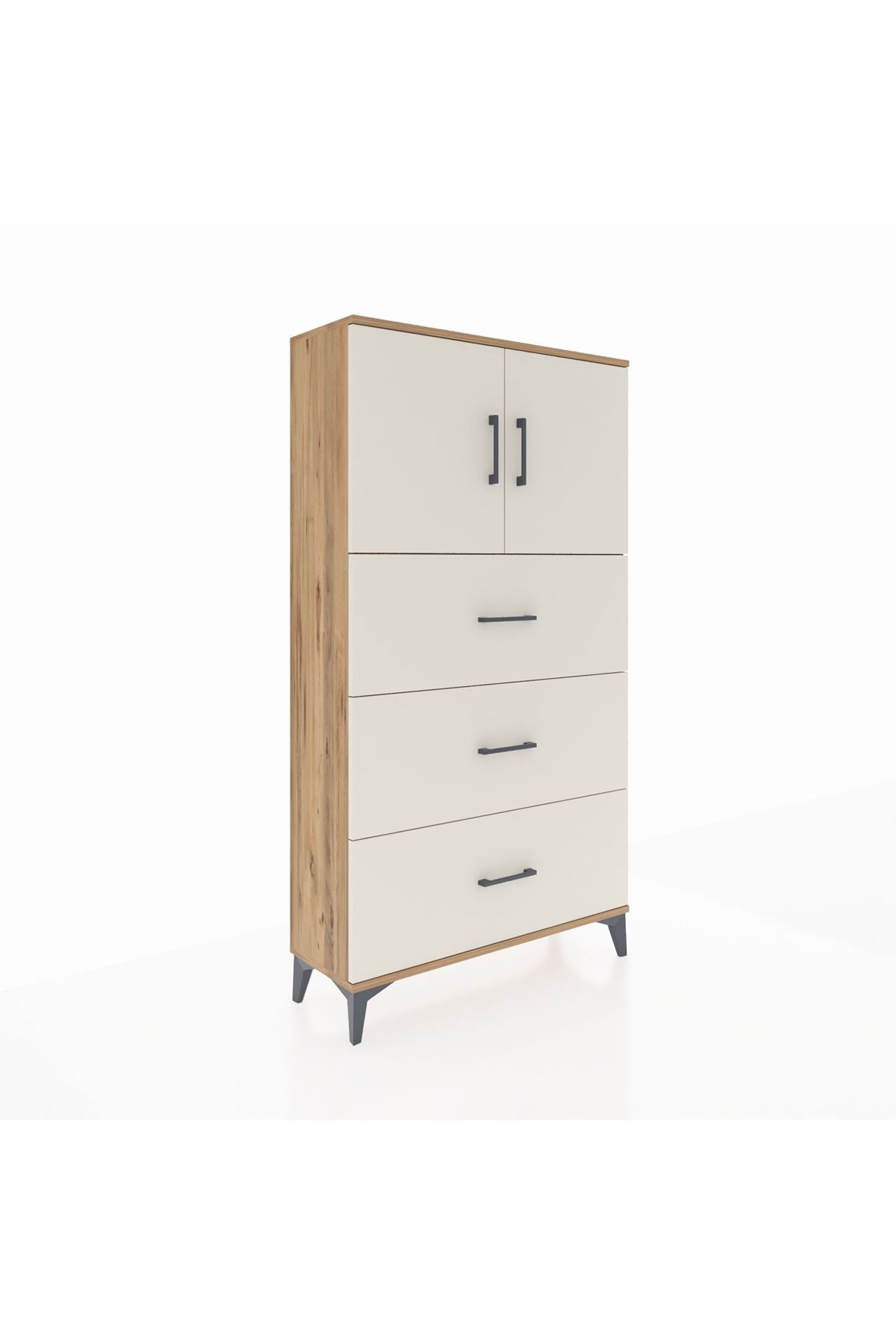 Arges Dolap 2 Raflı 3 Çekmeceli 2 Kapaklı 88x30x163 - S21M039V7A