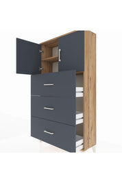 Arges Dolap 2 Raflı 3 Çekmeceli 2 Kapaklı 88x30x163 - S21M039V8A
