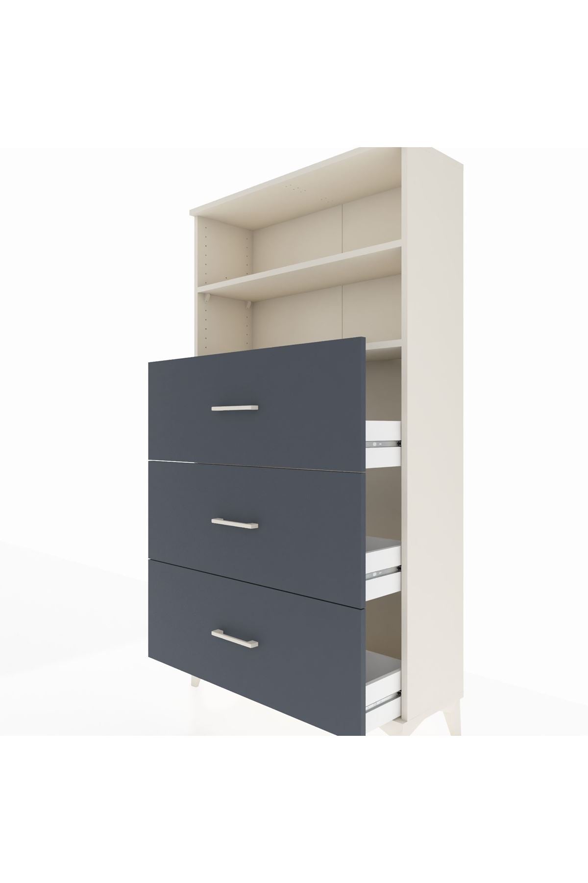 Arges Dolap 2 Raflı 3 Çekmeceli 88x30x163 - S21M040V2A