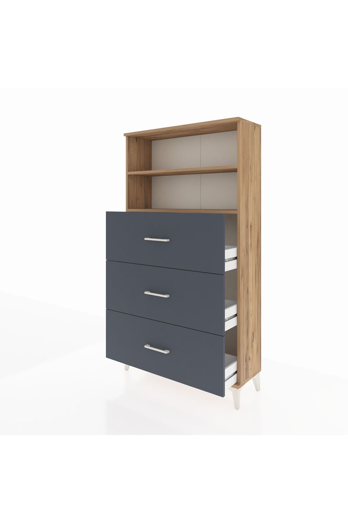 Arges Dolap 2 Raflı 3 Çekmeceli 88x30x163 - S21M040V8A