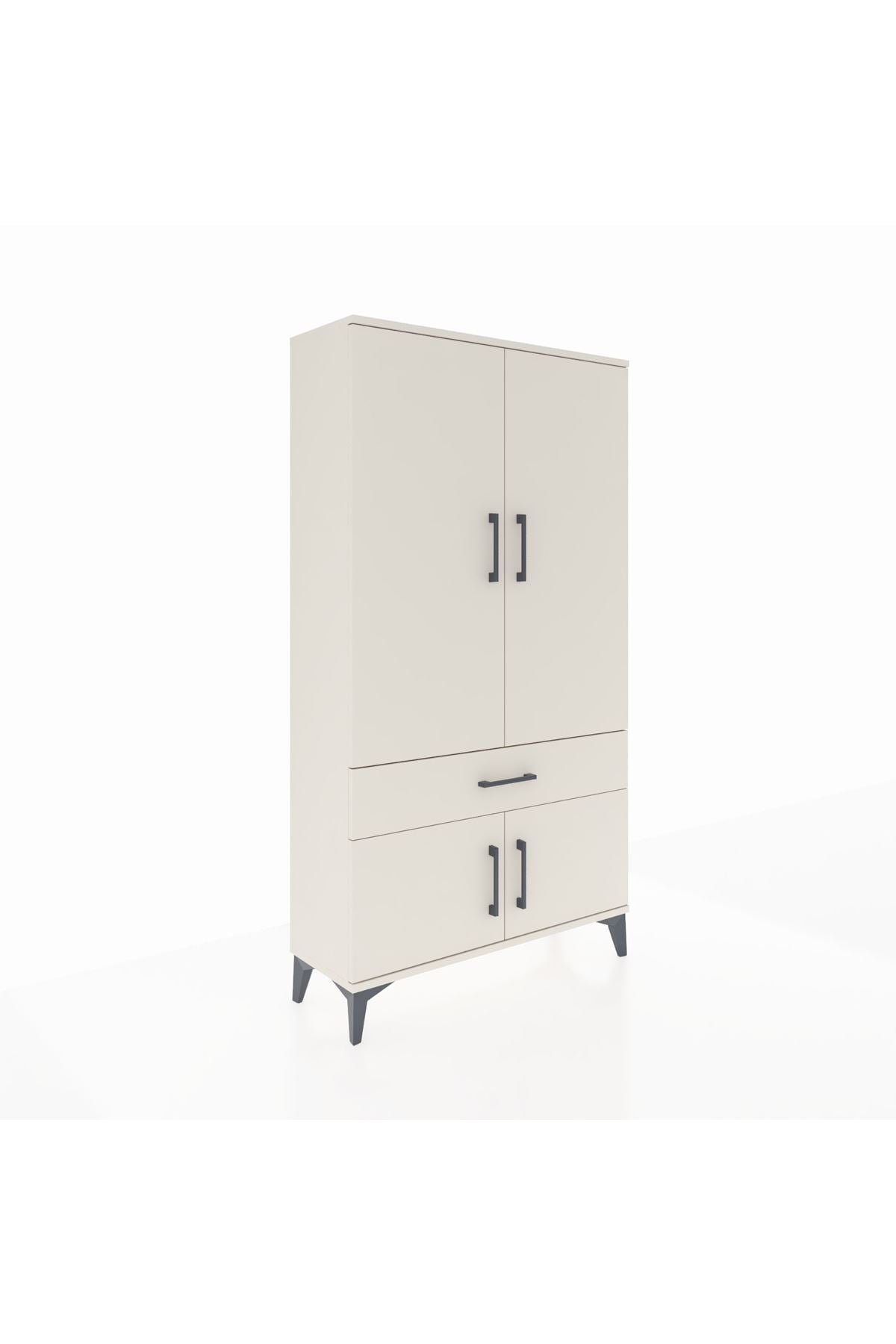 Arges Dolap 3 Raflı Tek Çekmeceli 4 Kapaklı 88x30x163 - S21M043V1A